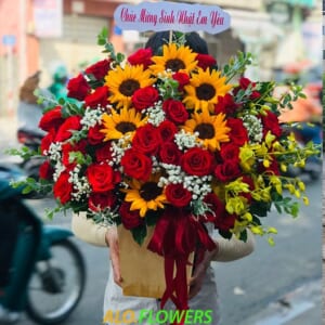 giỏ hoa tăng người thương